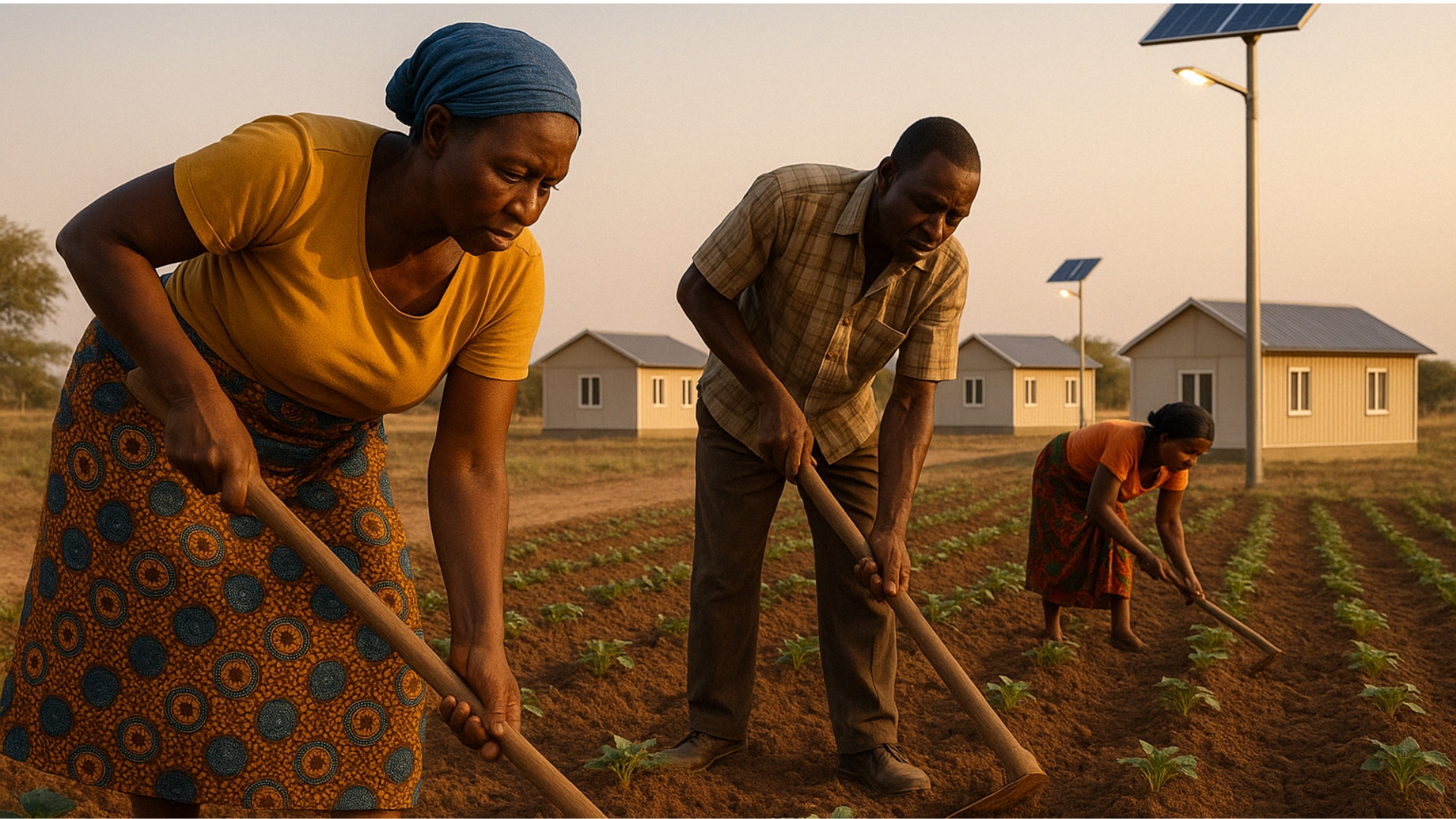 Campesinos trabajando la tierra